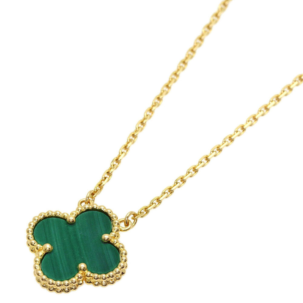 Van Cleef & Arpels Vintage Alhambra Malachite Necklace, 18K Yellow Gold, Women's